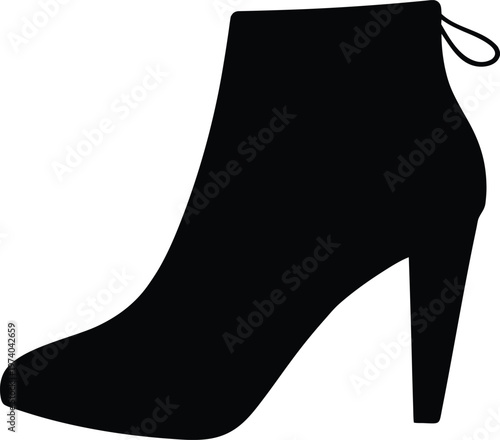 Black heeled boot isolated on white a striking fashion silhouette