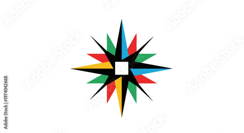 Colorful Starburst Graphic Design Element.