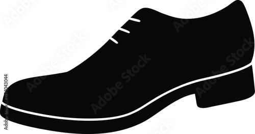 Classic black dress shoe design in a stark minimalist silhouette