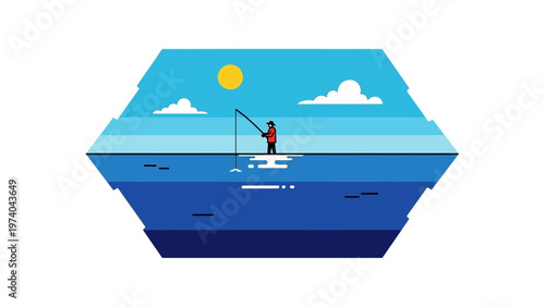 Person Paddleboarding on Calm Water Surface.