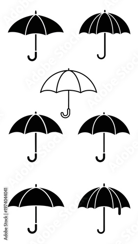 Unique Umbrella Standing Out, Different Concept, Black and White, Minimalist Design