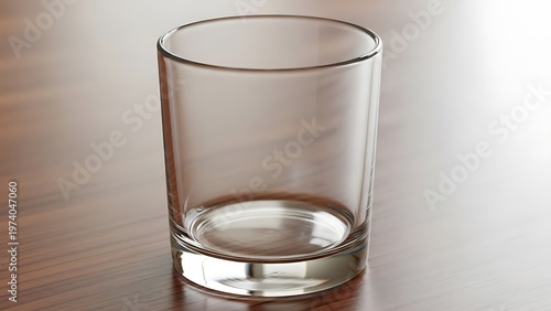 Sleek empty glass tumbler showcasing modern minimalist design aesthetics
