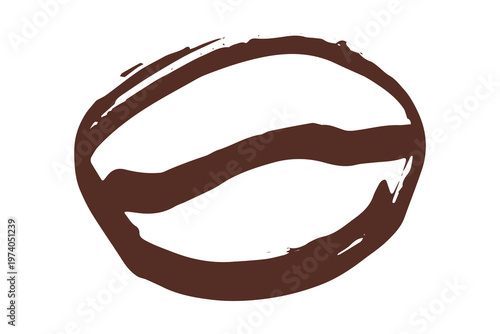 Hand drawn fresh roasted coffee bean Arabica robusta seed doodle Single element for print, web, design, decor