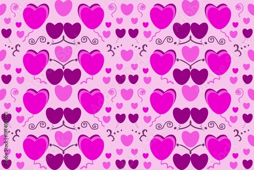 Illustration of Hearts shaped Mother's day decorative hearts pattern.