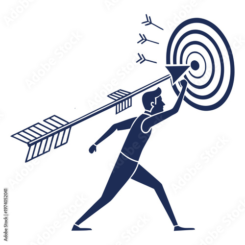 Bold Geometric Human Figure Vector