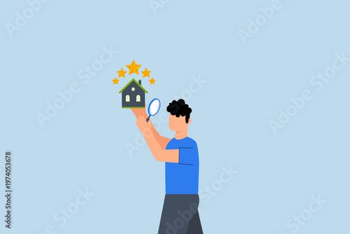Property appraisal, entrepreneur evaluator inspector assessment asset with star rating