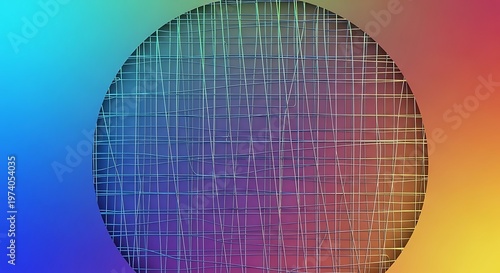 Intersecting Lines Pattern on Circle Surface with Blended Colour Background
