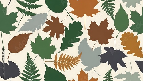 Serene forest foliage medley illustration for wallpaper and design element