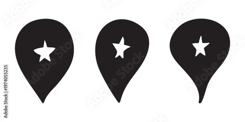 Set of hand drawn map pin Map marker pointer sign GPS and mapping tools Location pin symbol Pinpoint clipart in doodle style Single element for web, design