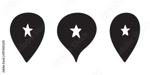 Set of hand drawn map pin Map marker pointer sign GPS and mapping tools Location pin symbol Pinpoint clipart in doodle style Single element for web, design