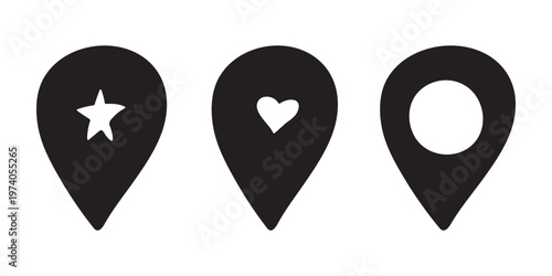 Set of hand drawn map pin Map marker pointer sign GPS and mapping tools Location pin symbol Pinpoint clipart in doodle style Single element for web, design