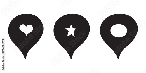 Set of hand drawn map pin Map marker pointer sign GPS and mapping tools Location pin symbol Pinpoint clipart in doodle style Single element for web, design