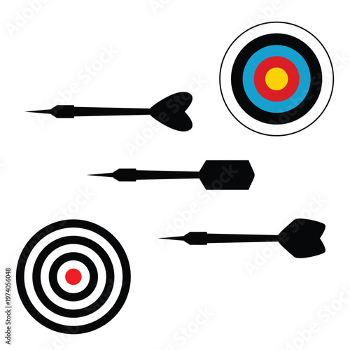 Shooting Target with Red Bullseye and Score Numbers