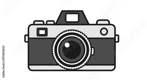 Timeless vintage camera illustration, capturing the essence of classic photography with a retro aesthetic and iconic design