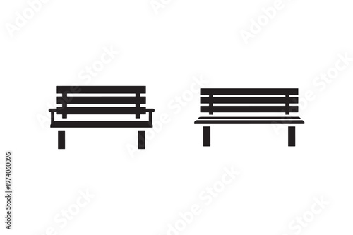 Street Bench Icon Set