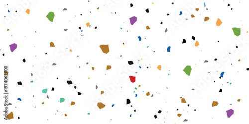 Terrazzo seamless pattern with colorful stone fragments vector illustration