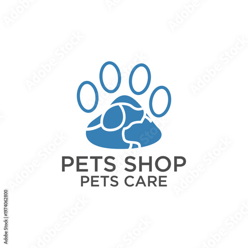 modern pet shop shelter sign logo template vector