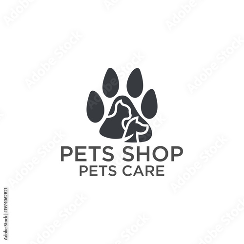 modern pet shop shelter sign logo template vector