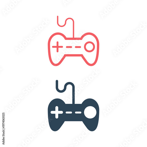 Minimal gaming symbol. Stream modern games. Wireless controller icons set vector.