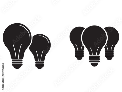 Black light bulbs on white background  lightbulbs  bulbs  idea  innovation  creativity