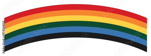Vibrant six color rainbow arch symbol representing diversity and inclusion