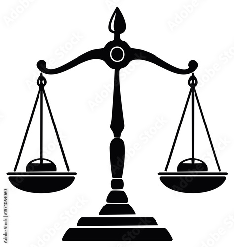Justice Scales Silhouette Illustration Law System Balance Court Symbol Weight Scales of Justice