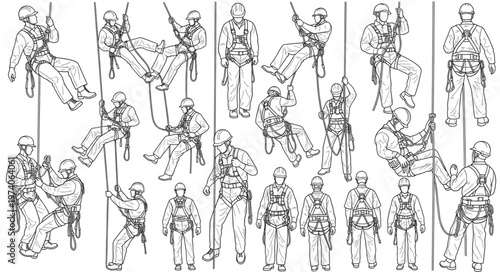 Collection of Military Personnel in Various Poses and Actions.