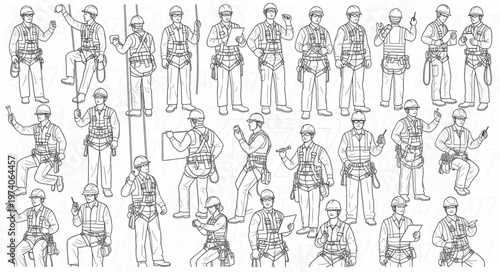 Collection of Soldier Illustrations in Various Poses.