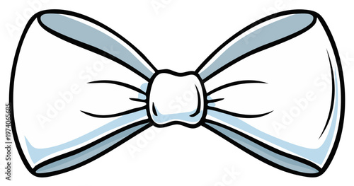 White Bow Tie Isolated Illustration Elegant Classic Apparel Fashionable Clothing Clip Art