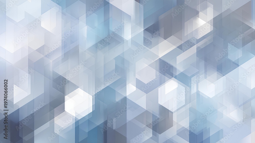 Obraz premium Geometric Harmony: A captivating abstract design, formed by interconnected geometric shapes and soft color gradients, evoking a sense of modernism and technological sophistication.