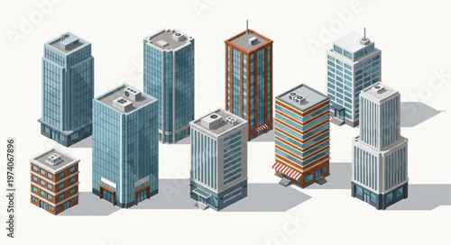 Isometric Cityscape - A Collection of Modern Skyscrapers.