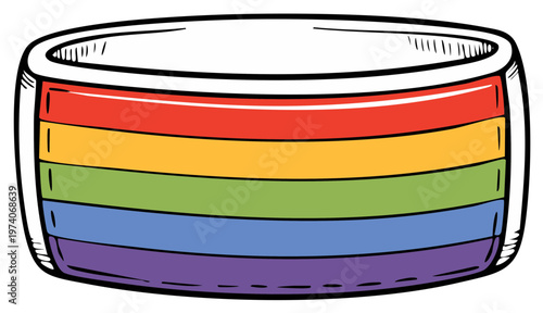 Rainbow Ring Illustration with Pride Flag Colors, Vector Graphics