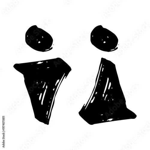 Hand drawn female and male gender identity sign Girls and boys Man and woman pictogram Lady and gentleman for restroom, toilet, washroom, lavatory, closet, WC, bathroom, door sticker