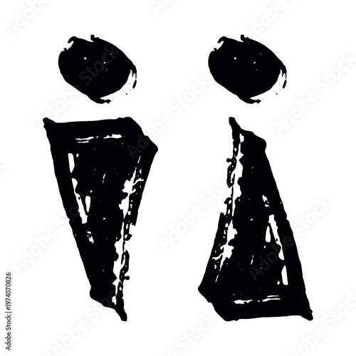 Hand drawn female and male gender identity sign Girls and boys Man and woman pictogram Lady and gentleman for restroom, toilet, washroom, lavatory, closet, WC, bathroom, door sticker