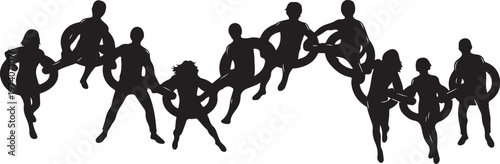 Black silhouettes, human figures, people icons, vector graphics, silhouette collection