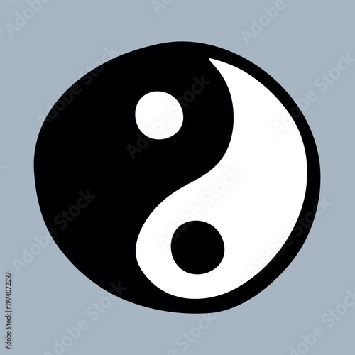 Hand drawn yin yang symbol Zen and Tao Harmony and balance Black and white yin and yang sign Taichi, Taoism, Buddhism, Japan, Chinese, Asian, yoga, meditation, karma, peace, dualism