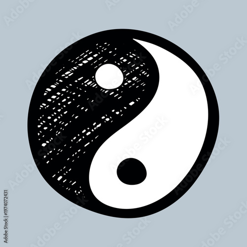 Hand drawn yin yang symbol Zen and Tao Harmony and balance Black and white yin and yang sign Taichi, Taoism, Buddhism, Japan, Chinese, Asian, yoga, meditation, karma, peace, dualism