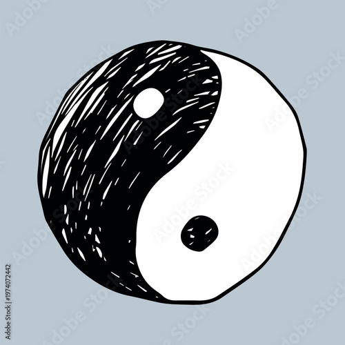 Hand drawn yin yang symbol Zen and Tao Harmony and balance Black and white yin and yang sign Taichi, Taoism, Buddhism, Japan, Chinese, Asian, yoga, meditation, karma, peace, dualism