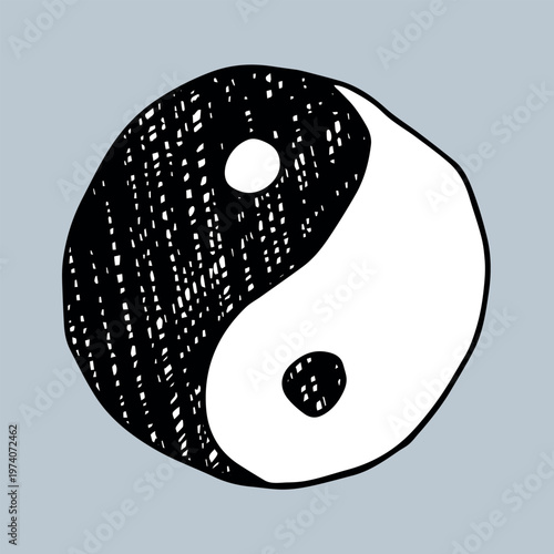 Hand drawn yin yang symbol Zen and Tao Harmony and balance Black and white yin and yang sign Taichi, Taoism, Buddhism, Japan, Chinese, Asian, yoga, meditation, karma, peace, dualism