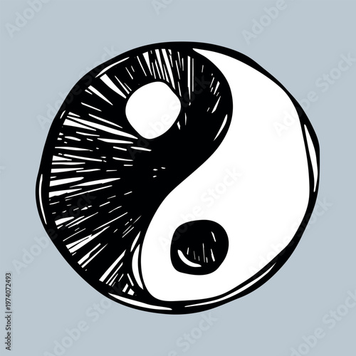 Hand drawn yin yang symbol Zen and Tao Harmony and balance Black and white yin and yang sign Taichi, Taoism, Buddhism, Japan, Chinese, Asian, yoga, meditation, karma, peace, dualism
