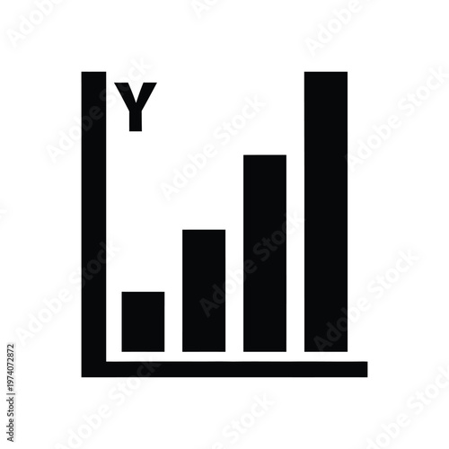Modern minimalist black bar graph representing data trends and statistics visually
