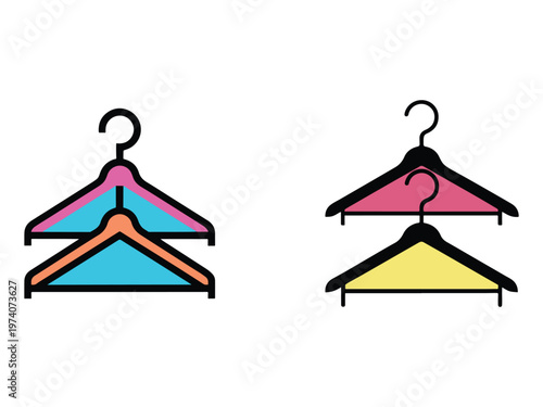 Stacked colorful hangers for clothes organization and storage  hanging colorful hangers