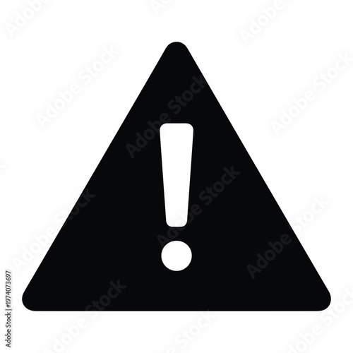 Dashboard Warning Triangle Silhouette Icon General Alert Sign Icon vector black design on a white background