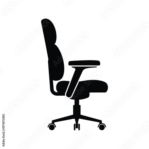 Modern office chair with sleek black design featuring smooth armrests and five-star base for ergonomic seating