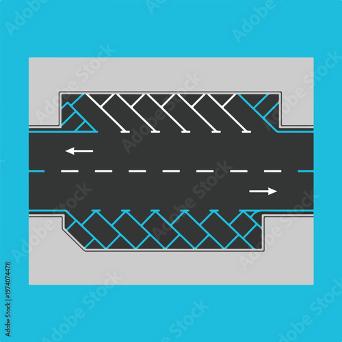 Simple Parking Layout with Clean Lines and Road Grid .eps
