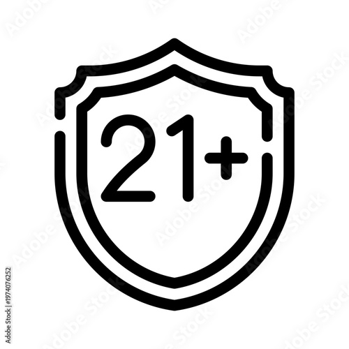 21shield line icon