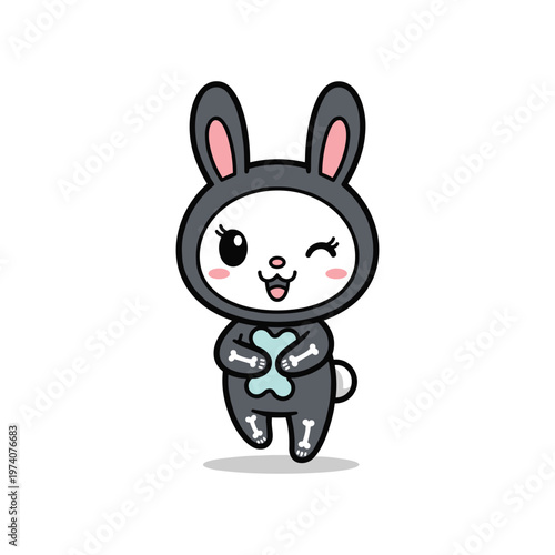 Bunny Skeleton Costume Character Cute Commercial