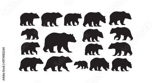 A collection of twelve sheep silhouettes standing in a scattered arrangement, showcasing herd animal diversity in nature