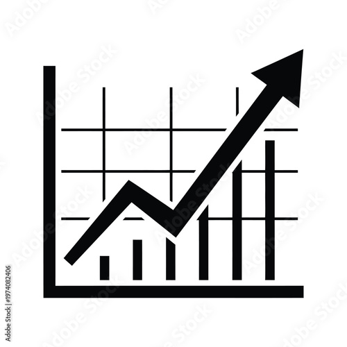 Investment growth chart showing upward trend with rising profits and financial success