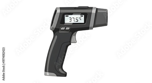 Black and Gray Digital Infrared Thermometer Gun Product Shot
